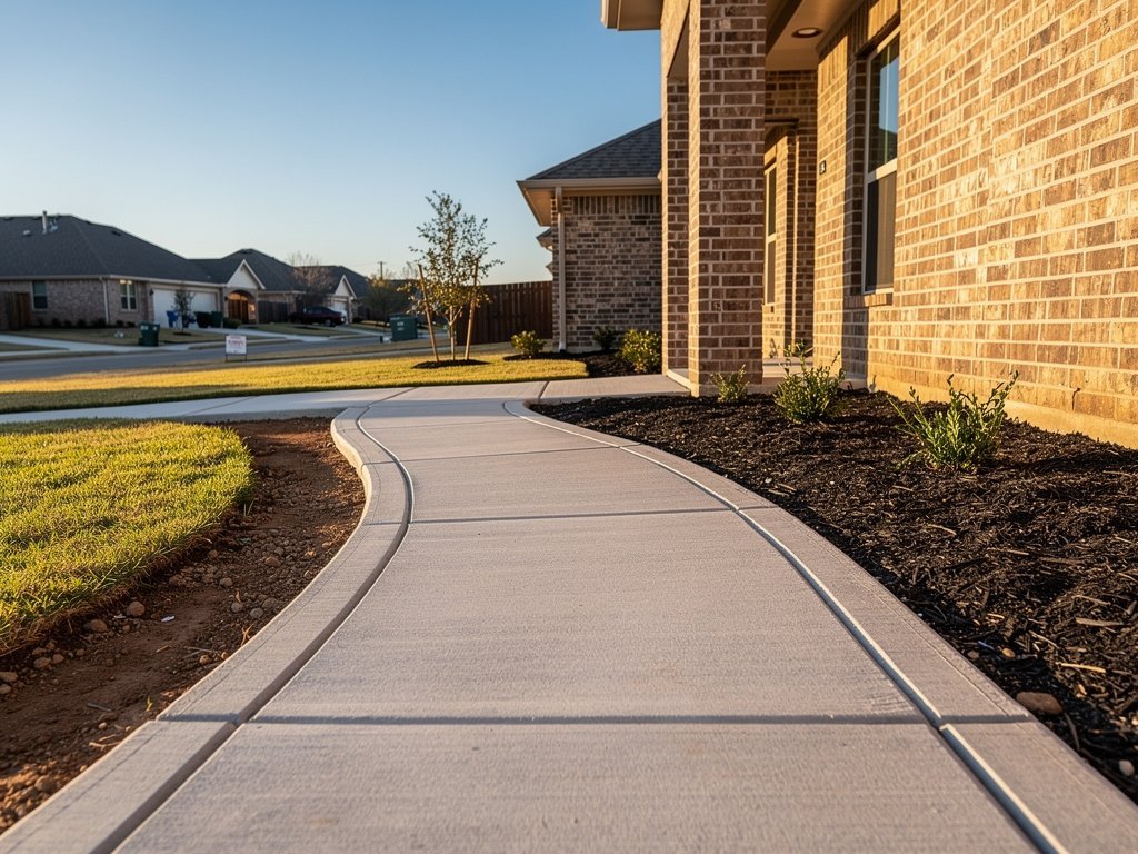 Concrete sidewalk installation in Pasadena, TX