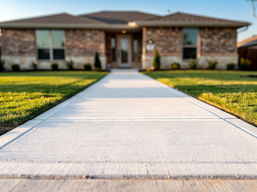 Concrete sidewalk and walkway construction