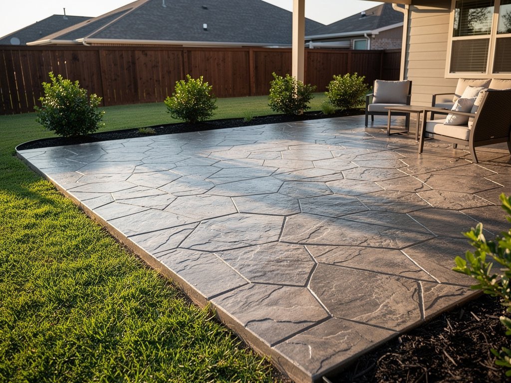 Decorative concrete patio in Pasadena, TX